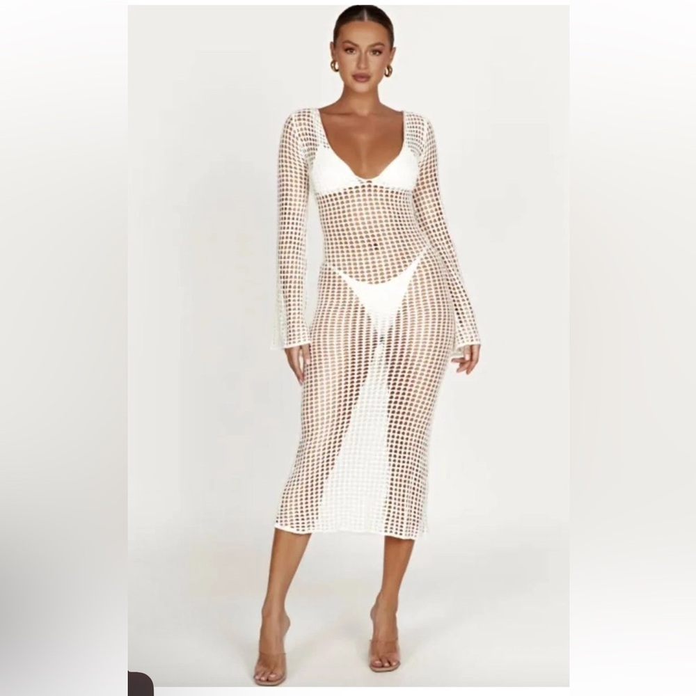 Meshki White crochet dress size small